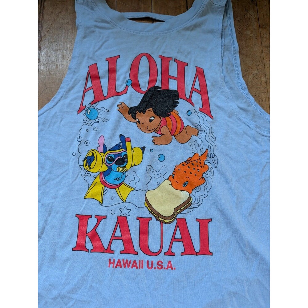 Disney World Lilo And Stitch Pudge Blue Tank Top Extra Small XS